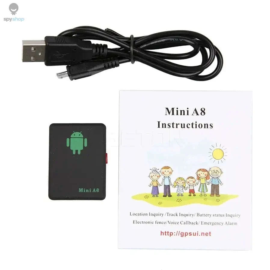 Mini GPS Tracker A8 – Real-Time Tracking and Sound Monitoring-Black