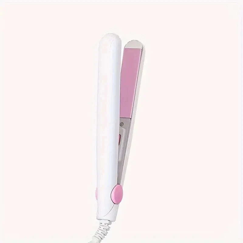 Mini Hair Straightener with Quick-Heat Ceramic Plates-Pink