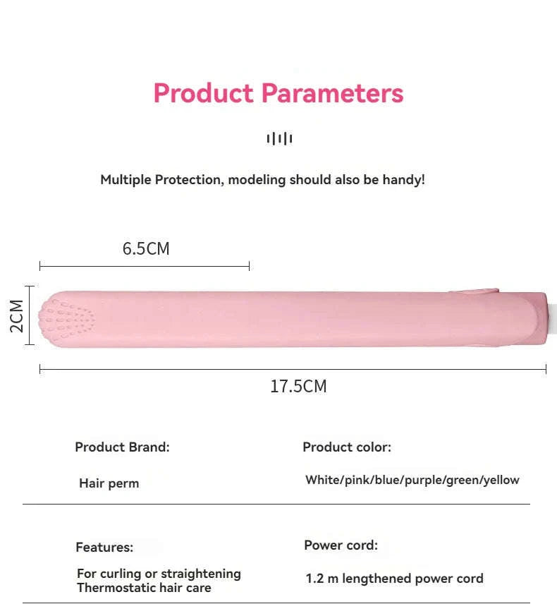 Mini Hair Straightener with Quick-Heat Ceramic Plates-Pink