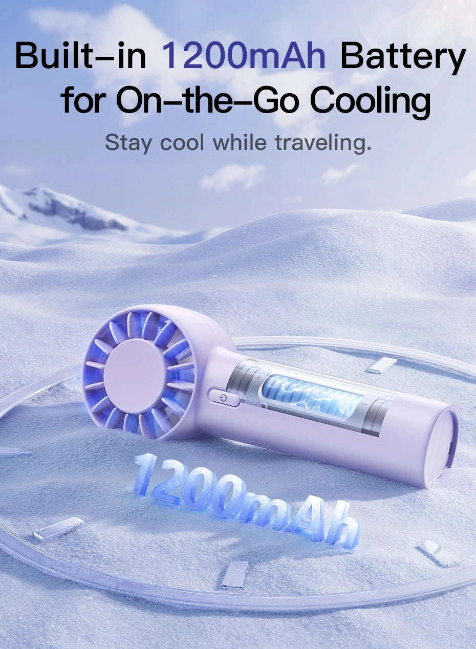 Mini Handheld Turbine Fan with 3 Speeds & Rechargeable Battery-GoTrip DT1
