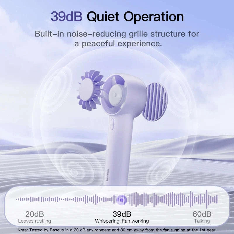 Mini Handheld Turbine Fan with 3 Speeds & Rechargeable Battery-GoTrip DT1