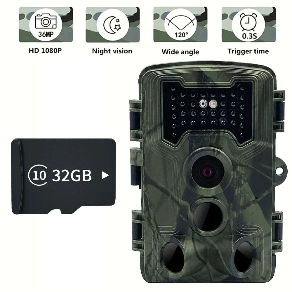 Mini Hunting Trail Camera 36MP 1080P Night Vision Wildlife Cam-PR1000