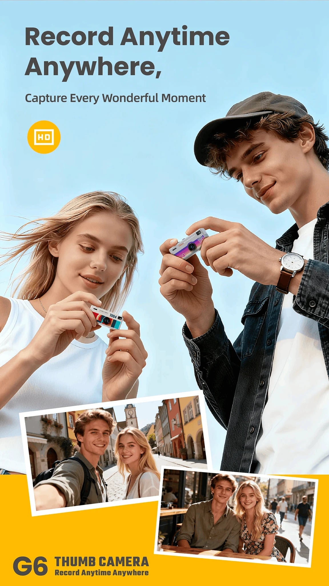 Mini Keychain Camera 1080P HD Pocket Video Recorder 130° Lens-G6-White / No-TF Card