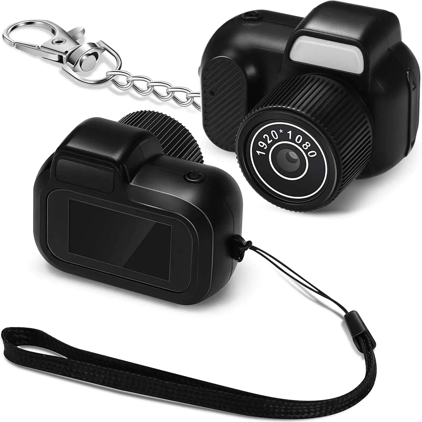 Mini Keychain Camera 1080P Retro Digital Camera with 8GB Card-black / Add 8G SD Card / United States