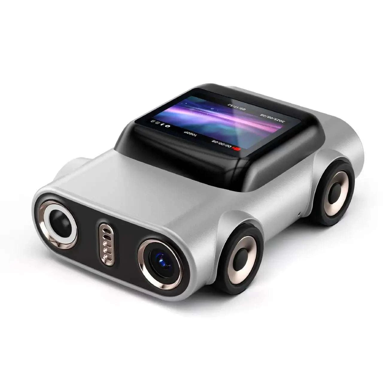 Mini Keychain Camera with 1.0" Screen, 1080P HD Video Recorder-Silver