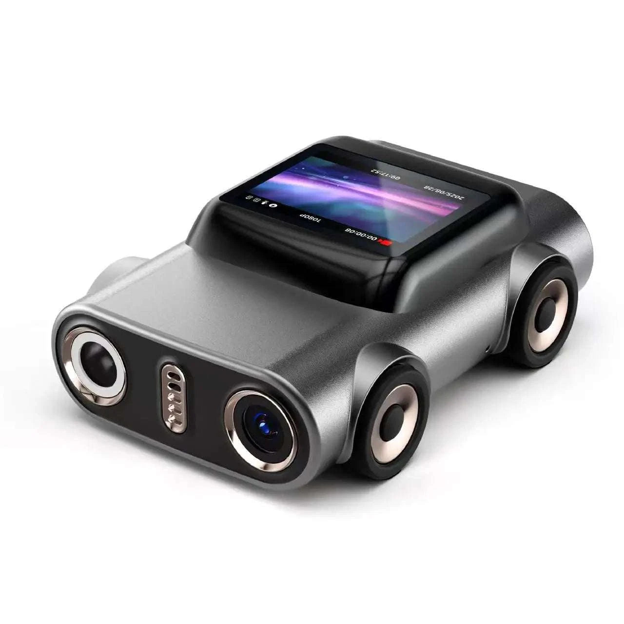 Mini Keychain Camera with 1.0" Screen, 1080P HD Video Recorder-Silver