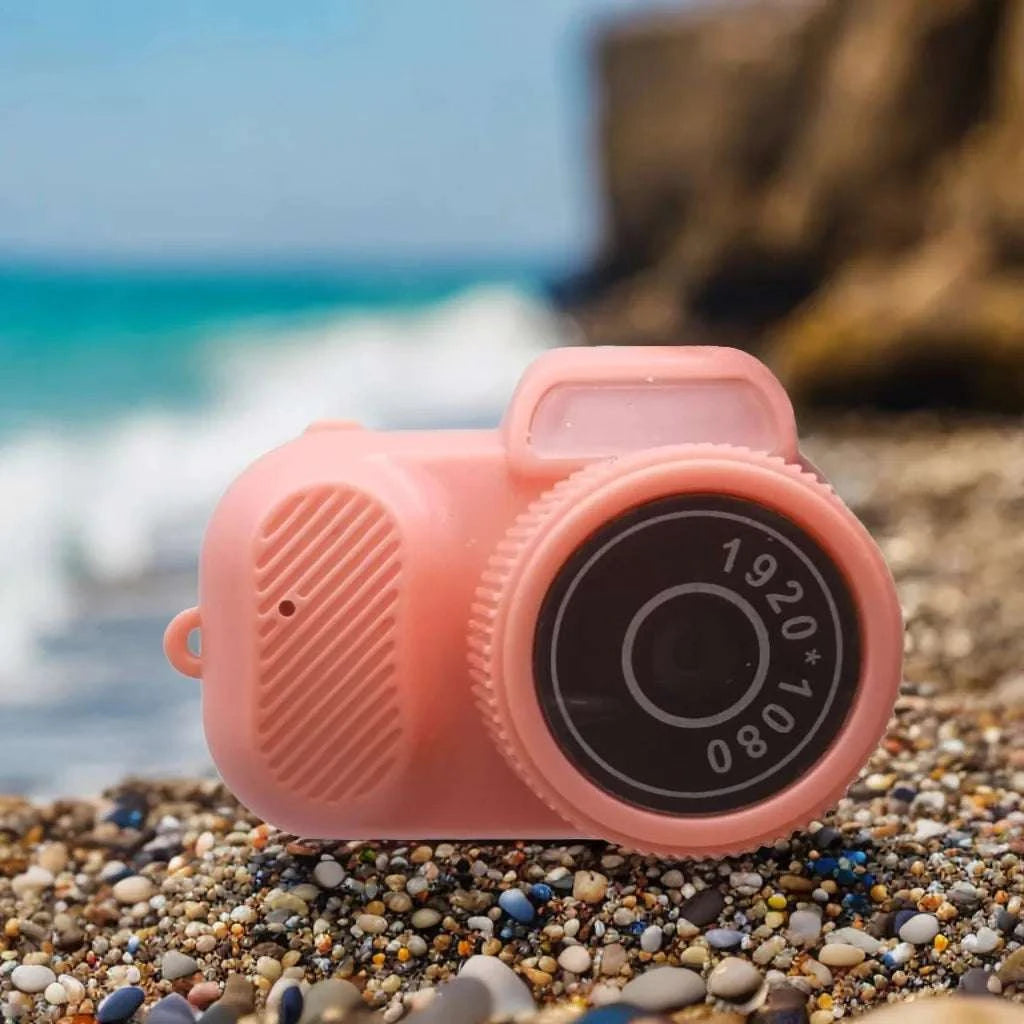 Mini Keychain Camera with Screen 1080P HD Pocket Video Recorder-Y3000 Pink / Cam Add 64G Card