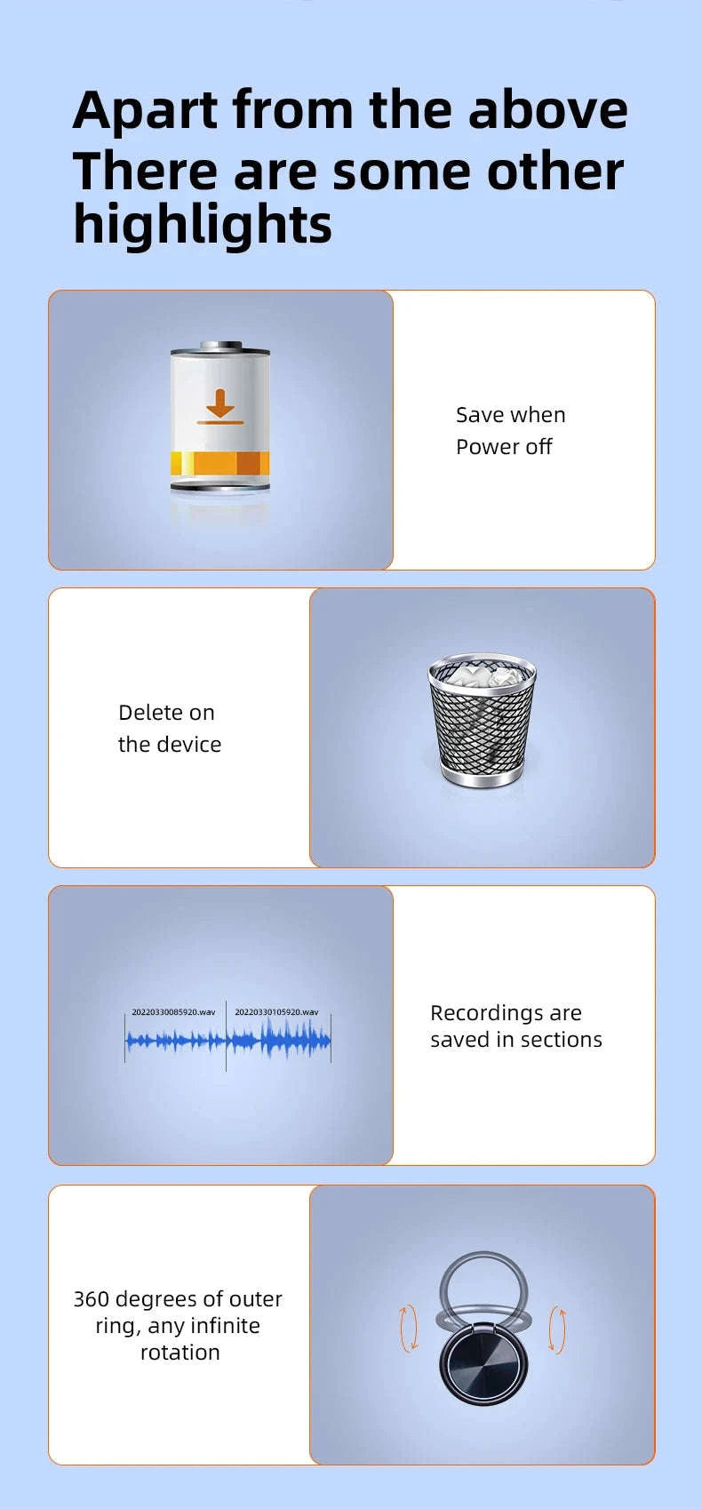 Mini Keychain Voice Activated Recorder-Voice recorder / 8 GB