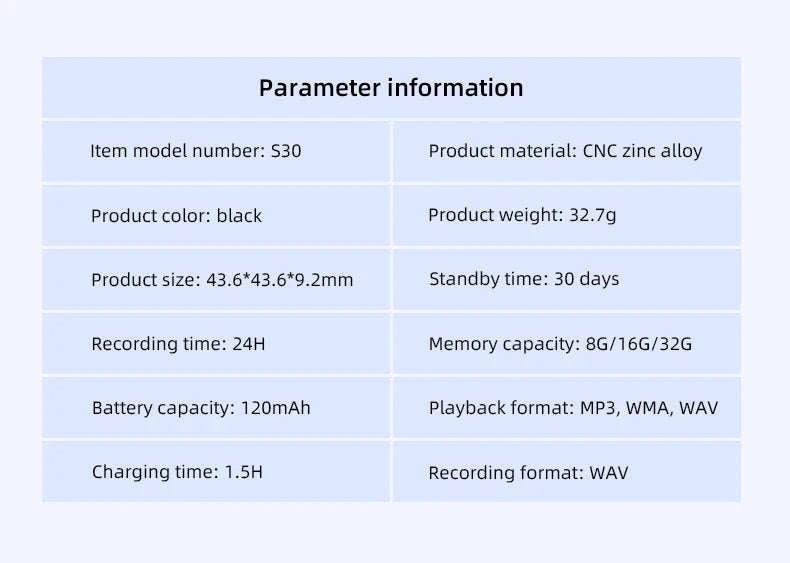 Mini Keychain Voice Activated Recorder-Voice recorder / 8 GB