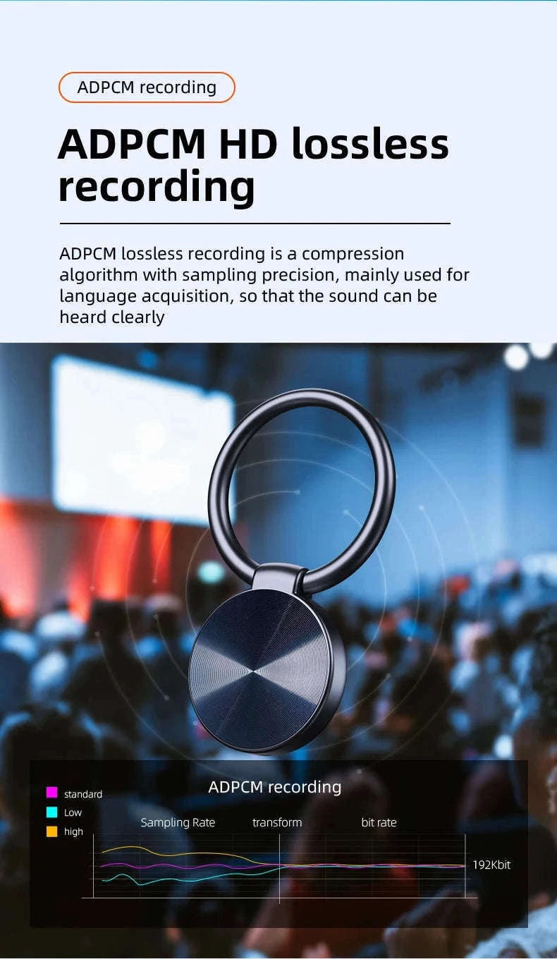 Mini Keychain Voice Activated Recorder with Noise Reduction-Voice recorder / 8 GB