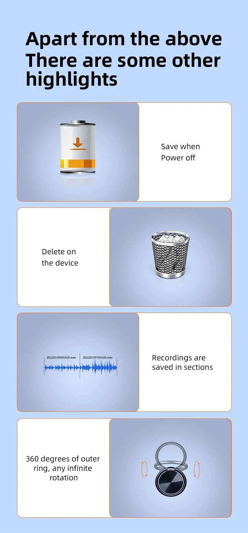 Mini Keychain Voice Activated Recorder with Noise Reduction-Voice recorder / 8 GB