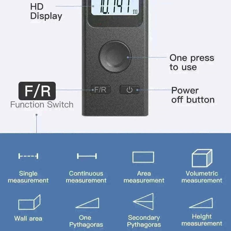 Mini Laser Rangefinder 30m High Precision USB Rechargeable Meter-30m