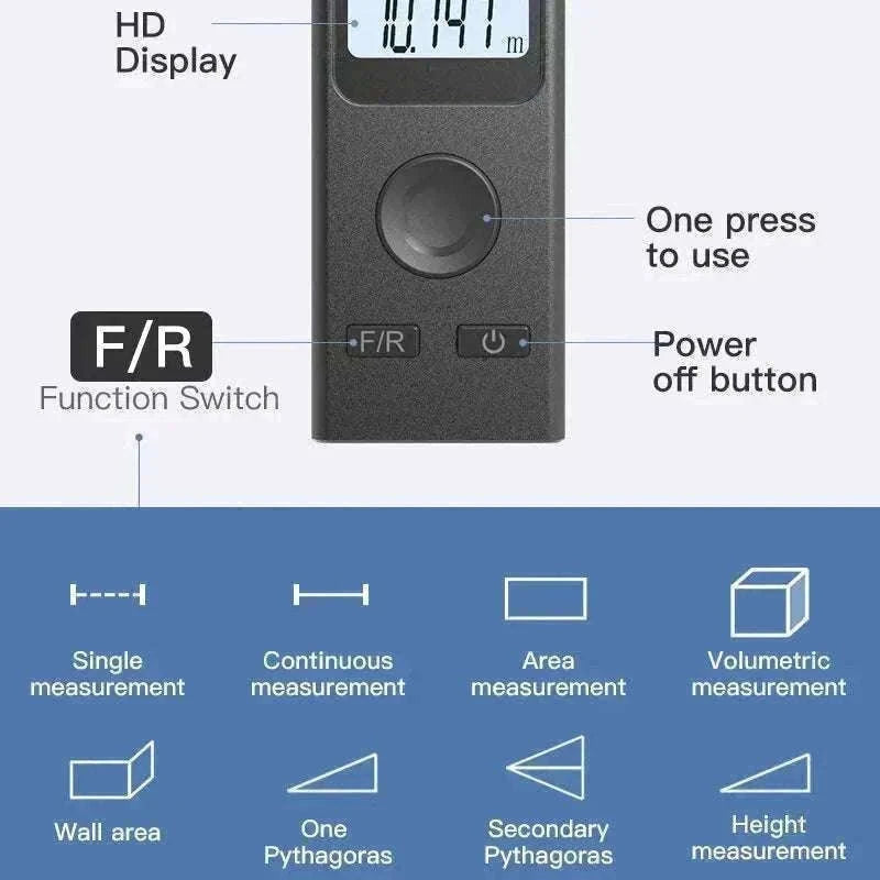 Mini Laser Rangefinder 30m High Precision USB Rechargeable Meter-30m