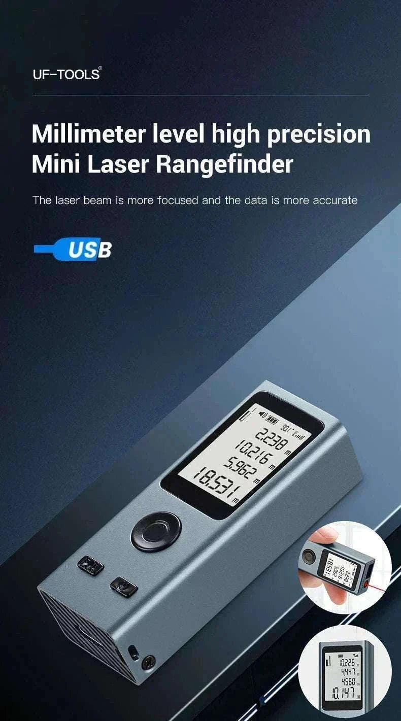 Mini Laser Rangefinder 30m High Precision USB Rechargeable Meter-30m