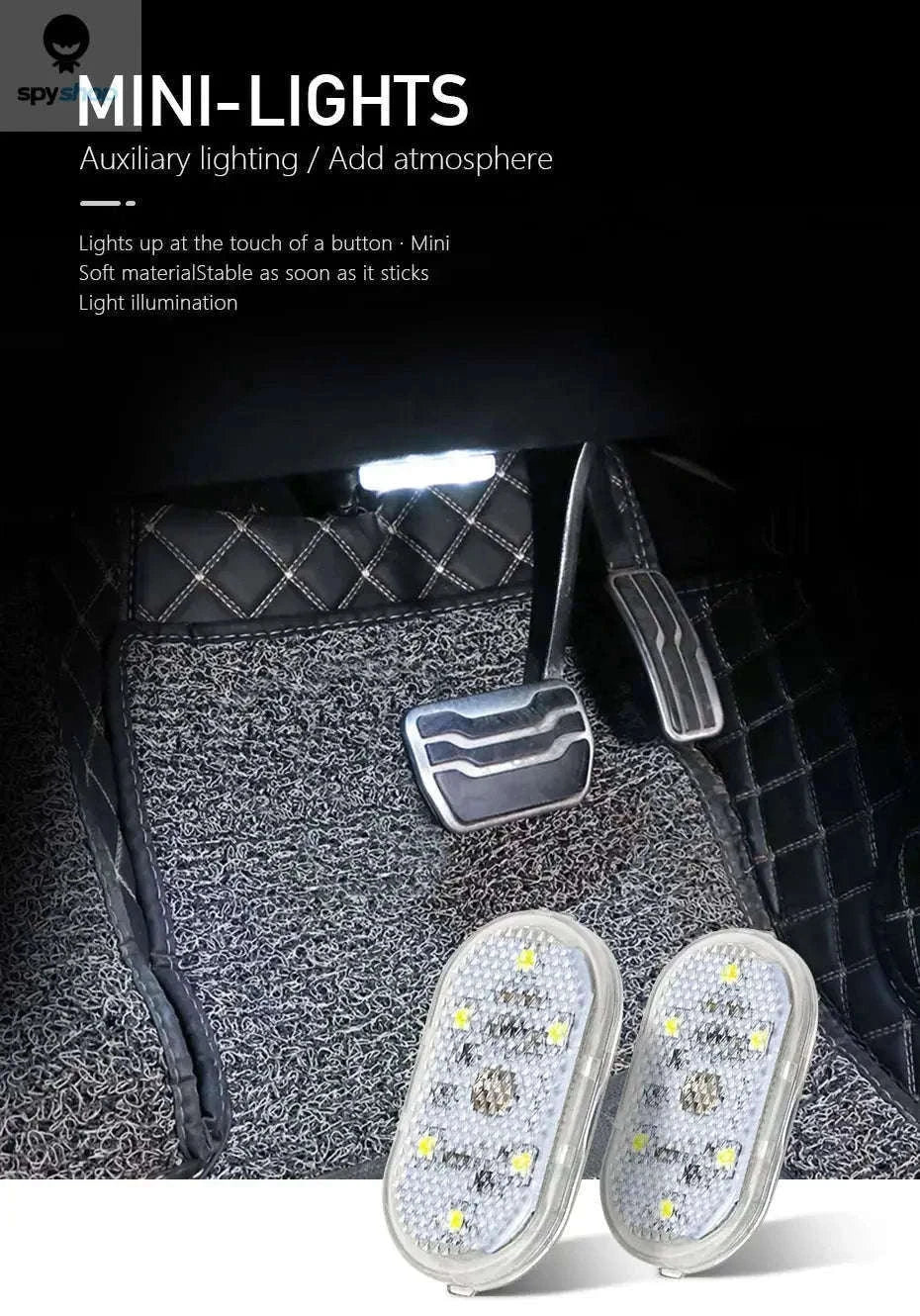 Mini Magnetic Car Touch Light – Touch-Activated LED Interior Light-White 1pc