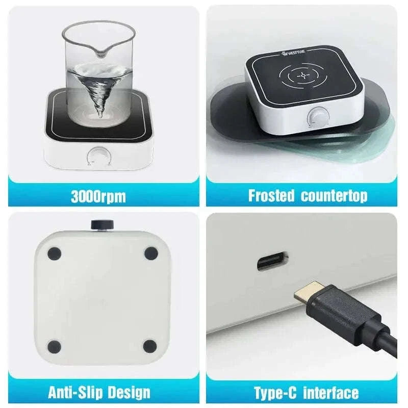 Mini Magnetic Stirrer 2000rpm/3000rpm with Stir Bar-MS2000D Green / EU Plug
