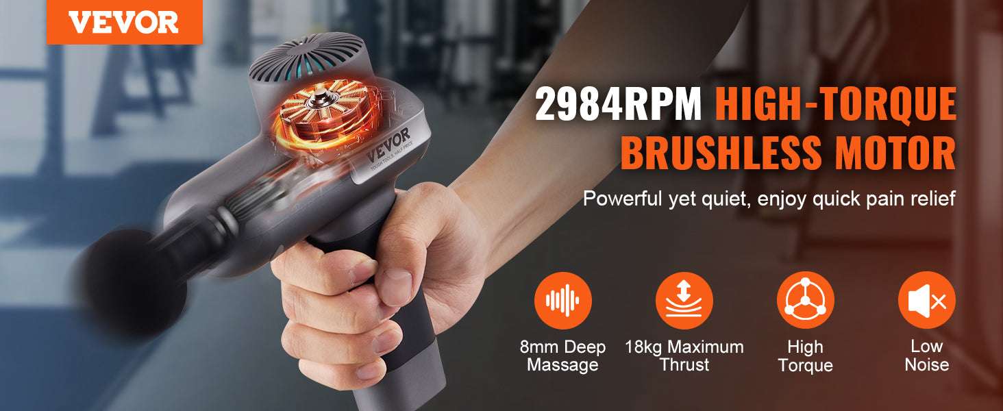 Mini Massage Gun with 5 Speeds & 6 Heads for Deep Muscle Relief-23W / United States