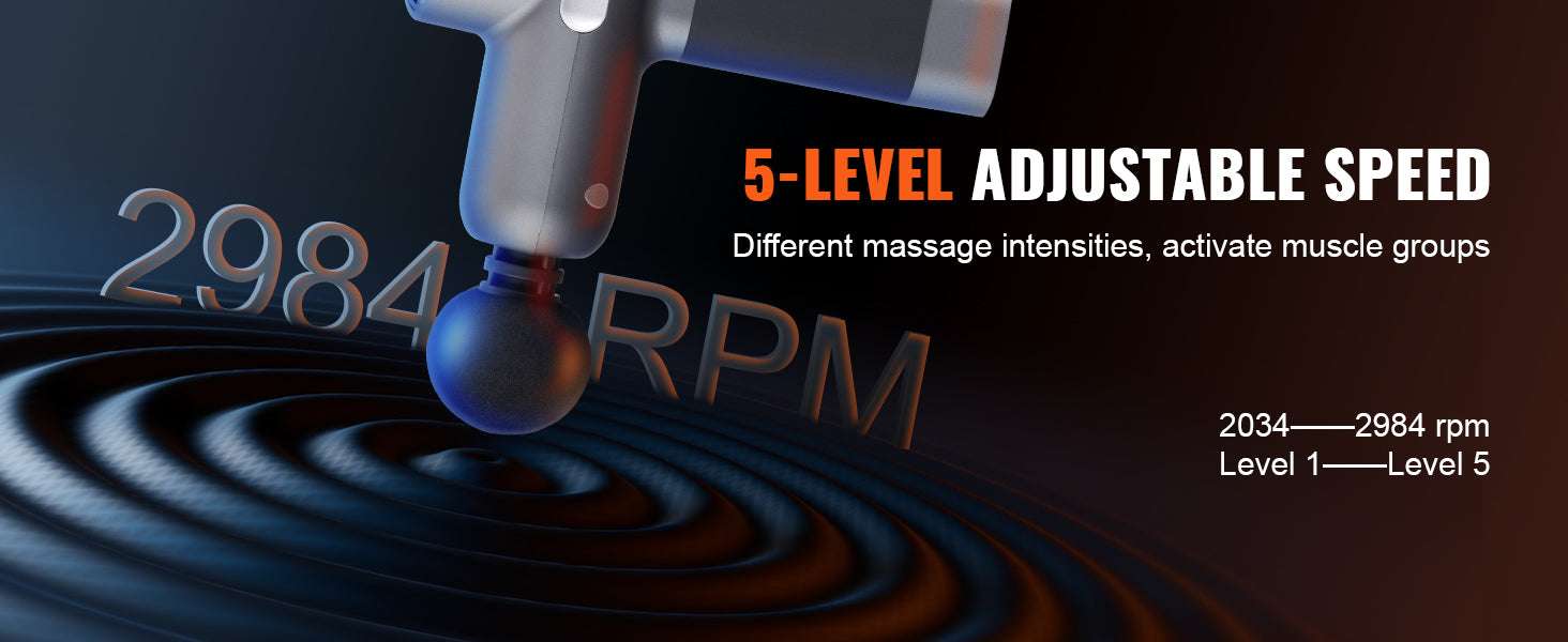 Mini Massage Gun with 5 Speeds & 6 Heads for Deep Muscle Relief-23W / United States