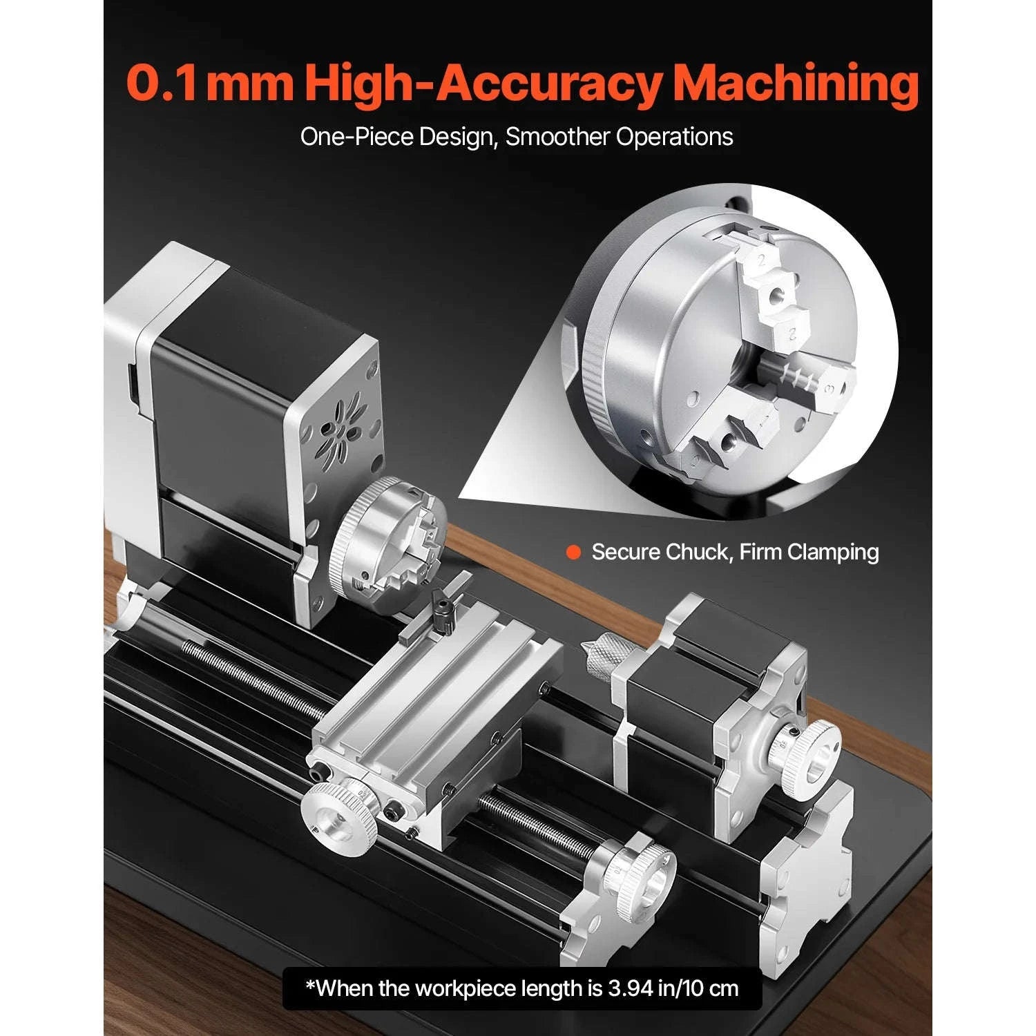 Mini Metal Lathe Machine 2.76 x 5.12 in 36W 20000 RPM with 3-Jaw Chuck-70 mm x 130 mm 36W / United States