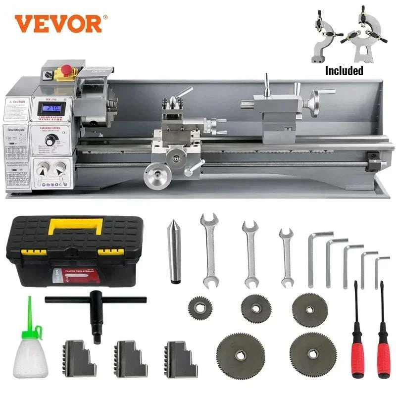 Mini Metal Lathe Machine Variable Speed 550W–1100W Multi-Size-180 x 350 mm 550W / United States