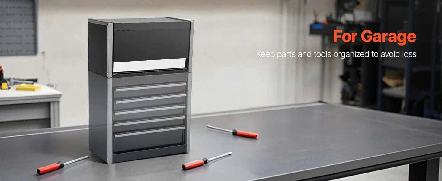 Mini Metal Toolbox with 3 Drawers and Magnetic Lid 8.6 Inch-Red / United States