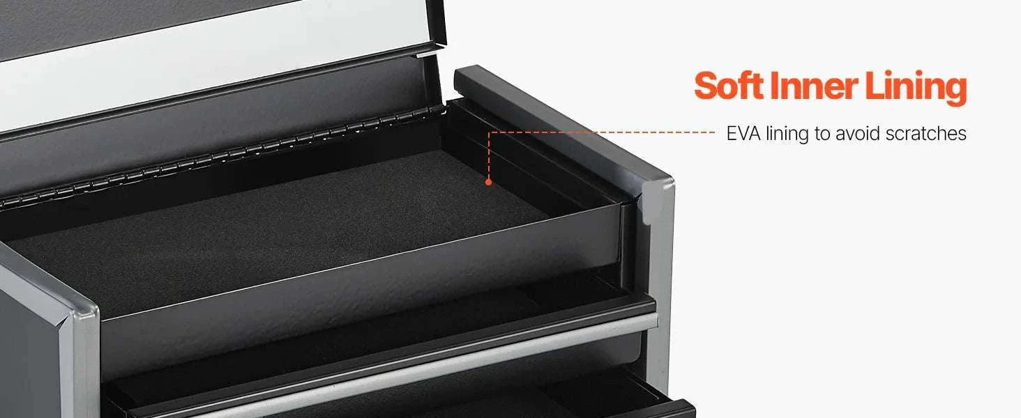 Mini Metal Toolbox with 3 Drawers and Magnetic Lid 8.6 Inch-Red / United States
