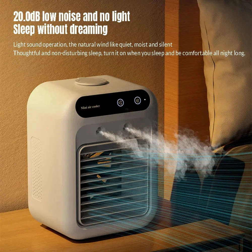 Mini Misting Air Cooler Fan with 500mL Tank, USB/Battery-United States / WHITE