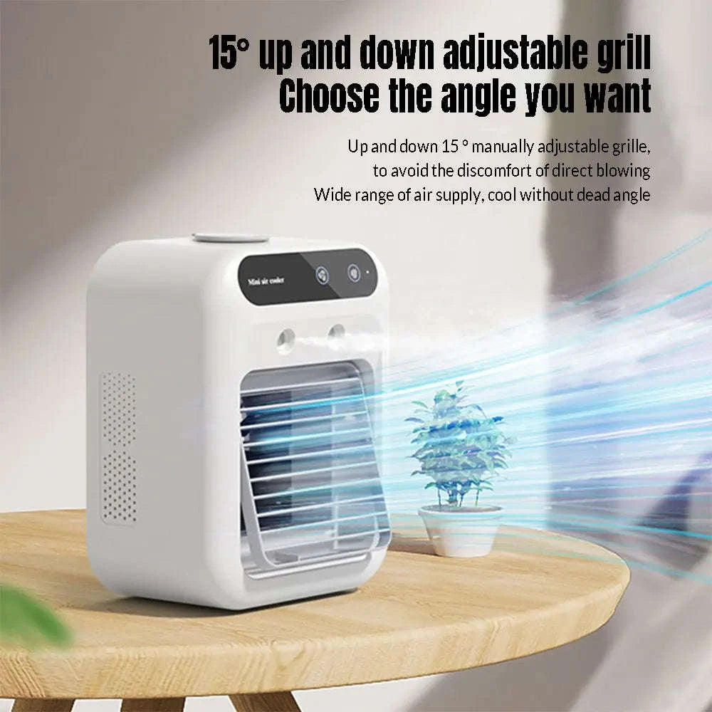 Mini Misting Air Cooler Fan with 500mL Tank, USB/Battery-United States / WHITE