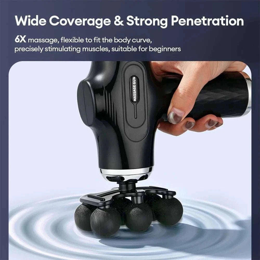 Mini Muscle Massage Gun with 10 Heads and Adjustable Intensity-WHITE