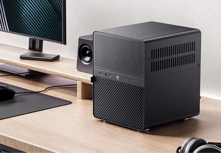 Mini NAS ITX Case with 8 Hot-Swap Bays and Dual Fans-Black