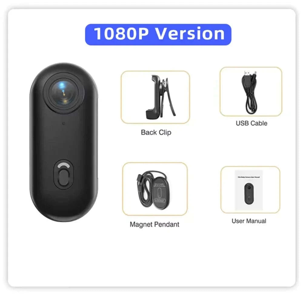 Mini Pocket Magnetic POV Vlog Camera-4K-White / 64GB