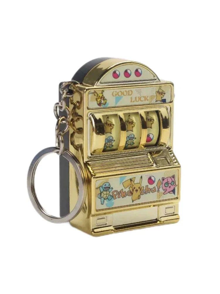 Mini Pokemon Slot Machine Keychain with Random Figure Surprise-keychain