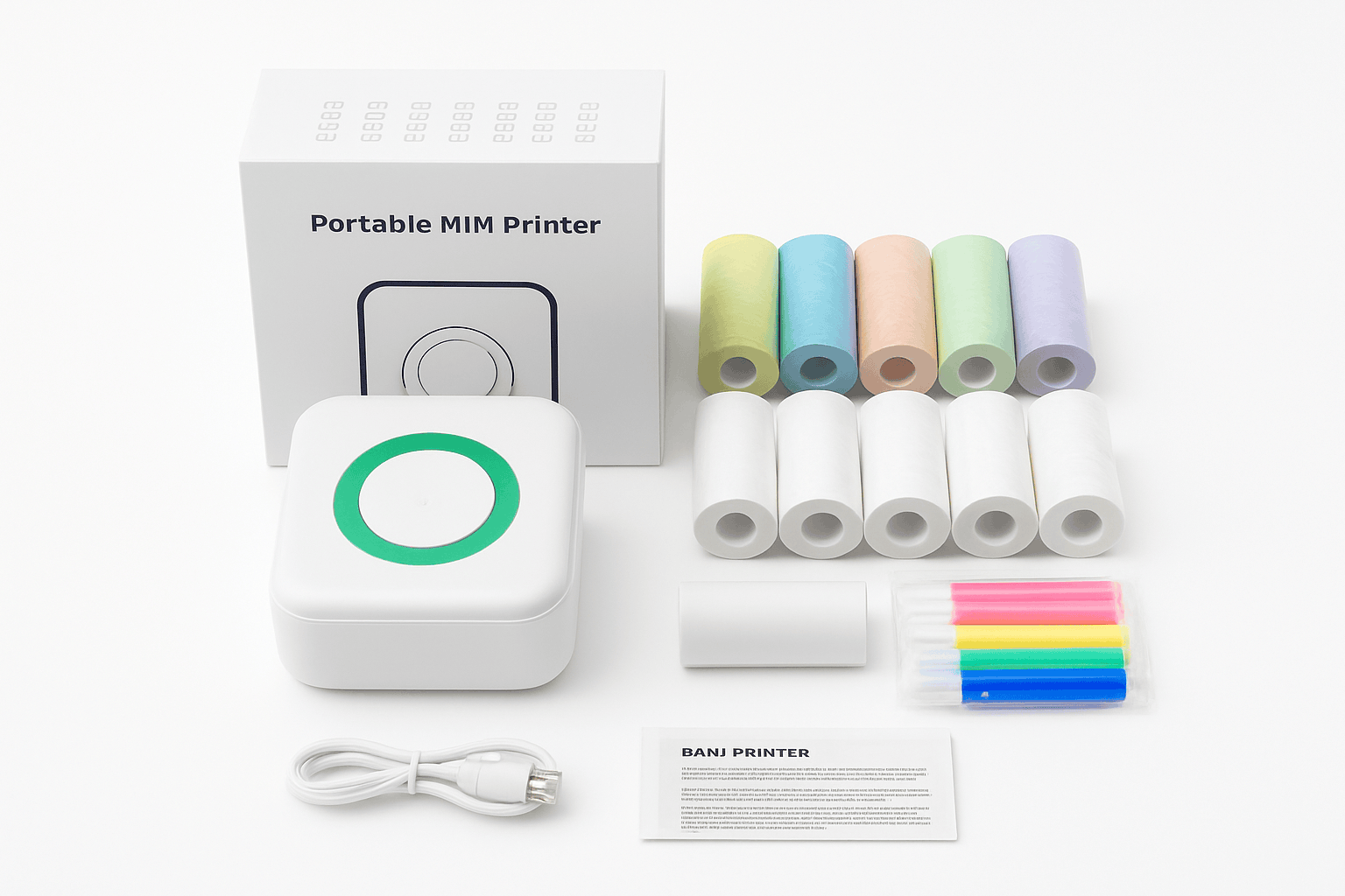 Mini Portable Bluetooth Thermal Printer for Photos, Labels & Notes-green
