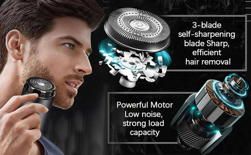 Mini Portable Electric Shaver with LED Display & Wet Dry Use-black / United States