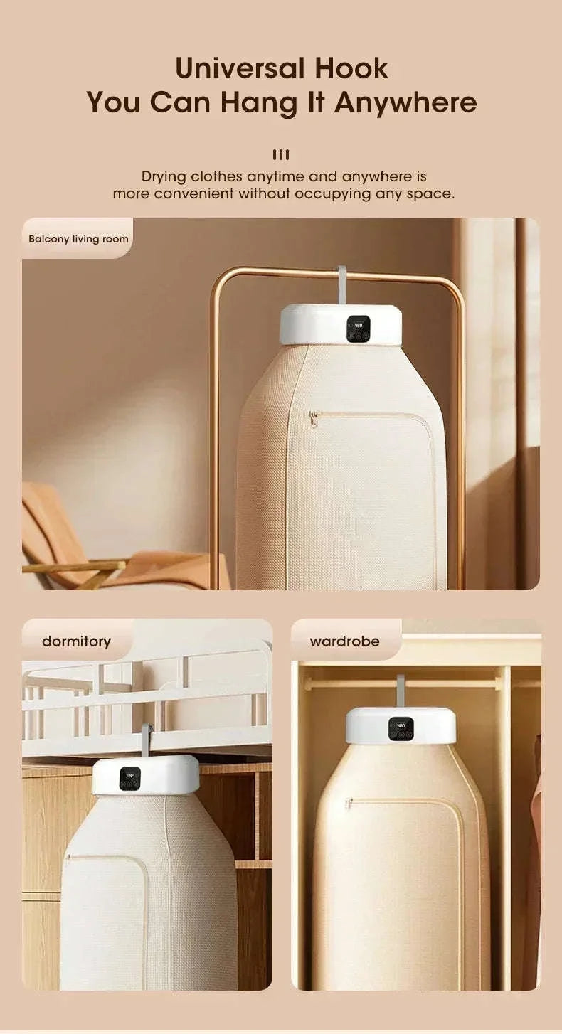 Mini Portable Foldable Electric Clothes Dryer-White / EU