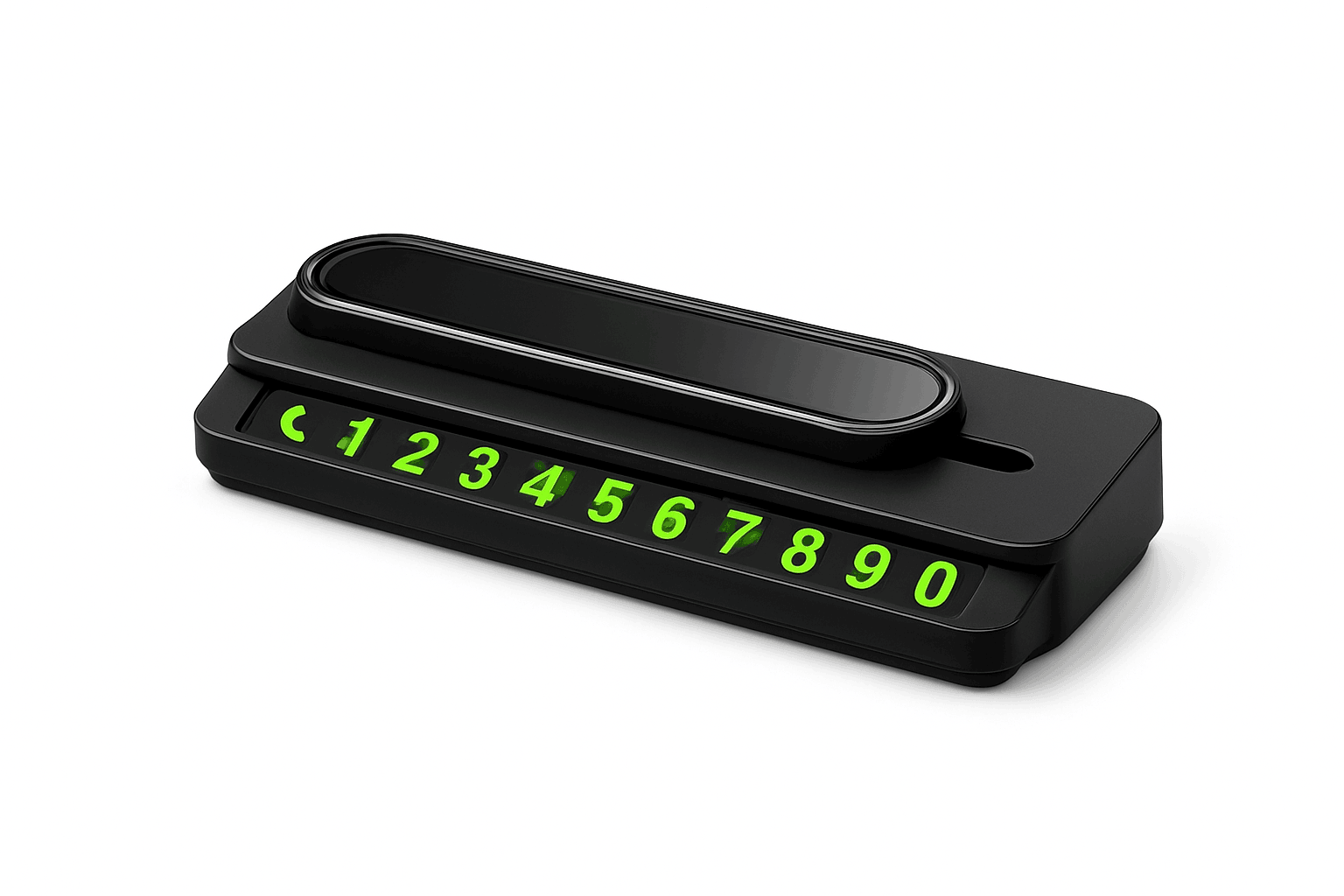 Mini Portable Phone Number Plate with Dual Number Display-Black 1PC