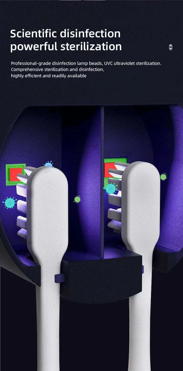 Mini Portable UV Toothbrush Sterilizer for Cleaner Daily Use-WHITE
