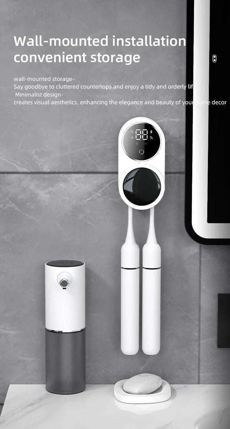 Mini Portable UV Toothbrush Sterilizer for Cleaner Daily Use-WHITE