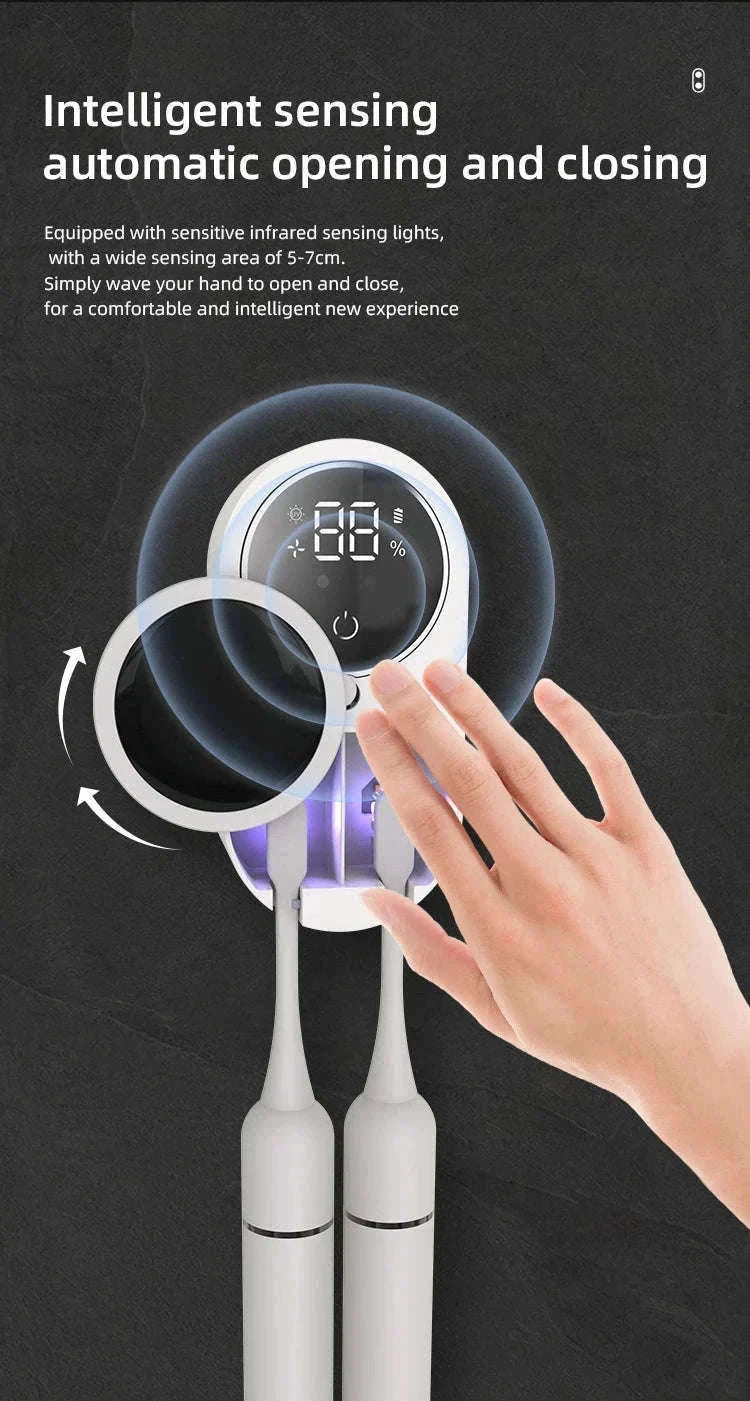 Mini Portable UV Toothbrush Sterilizer for Cleaner Daily Use-WHITE