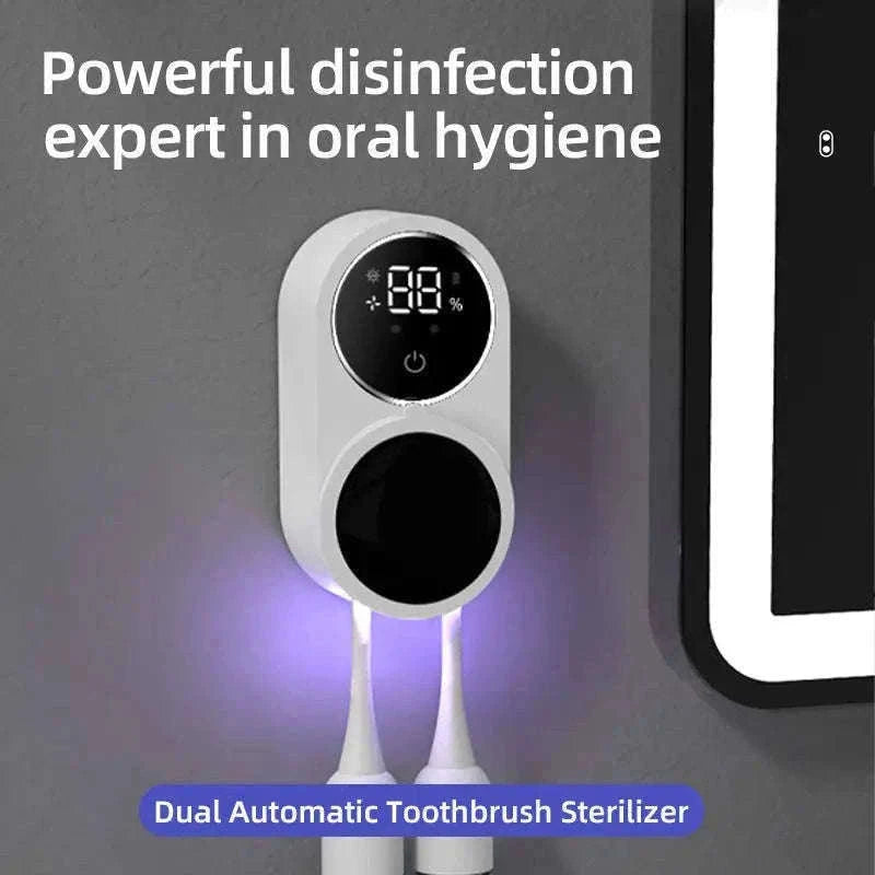 Mini Portable UV Toothbrush Sterilizer for Cleaner Daily Use-WHITE