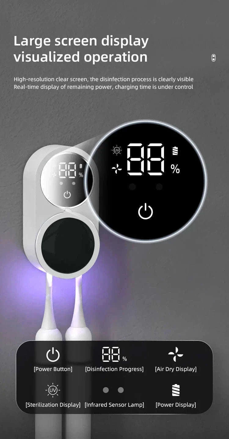 Mini Portable UV Toothbrush Sterilizer for Cleaner Daily Use-WHITE
