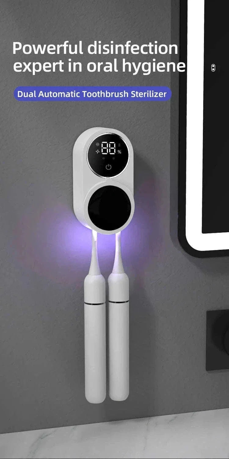Mini Portable UV Toothbrush Sterilizer for Cleaner Daily Use-WHITE
