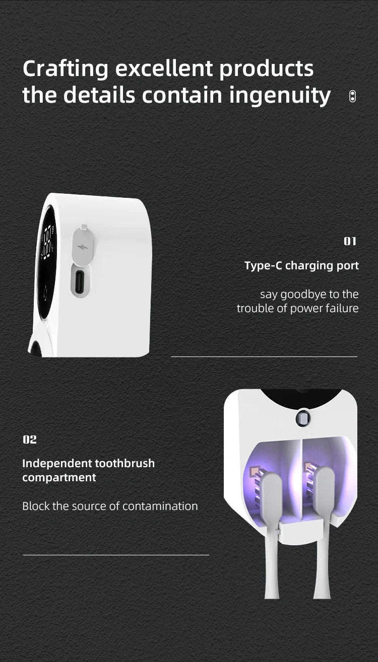 Mini Portable UV Toothbrush Sterilizer-WHITE