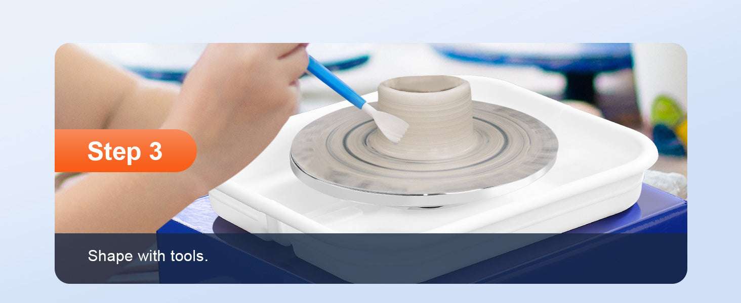 Mini Pottery Wheel Kit with Adjustable Speed & Dual Turntables-Mini 0-300rpm / france
