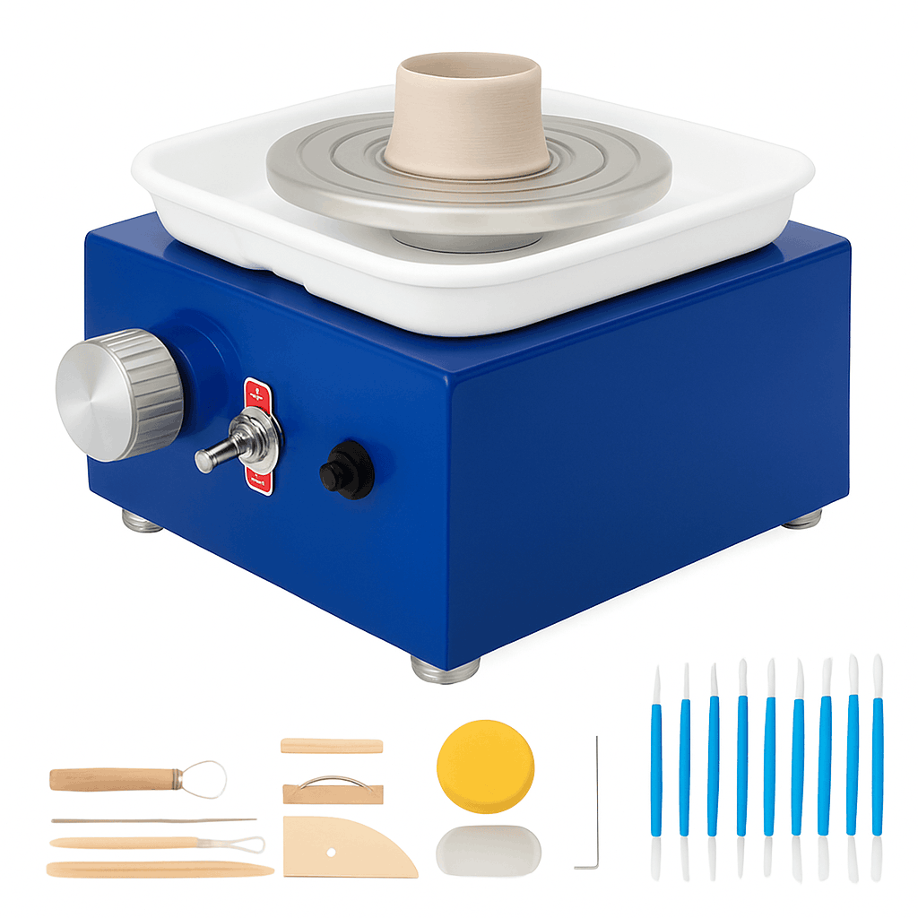 Mini Pottery Wheel Kit with Adjustable Speed & Dual Turntables-Mini 0-300rpm / france