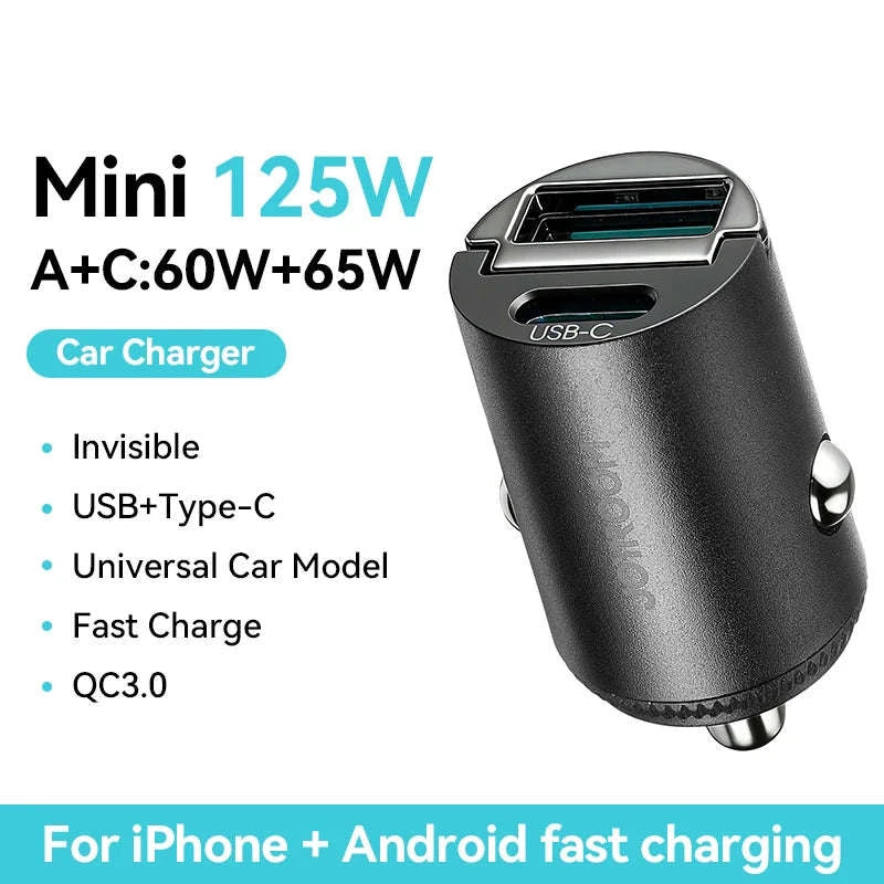 Mini Pull Ring Car Charger USB-C and USB-A Fast Charge-2 Type-c / China Mainland