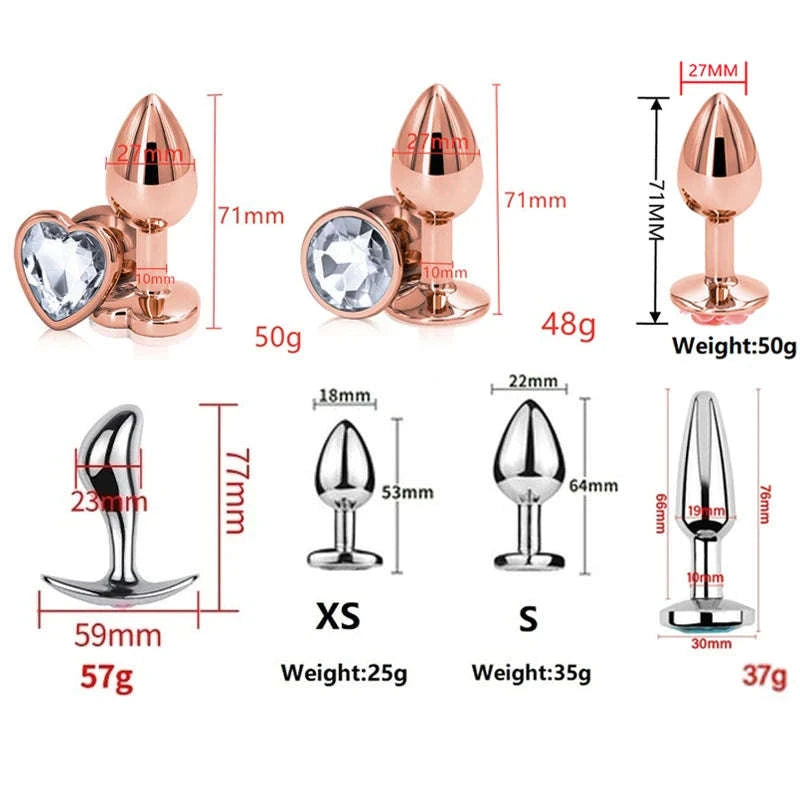 Mini Rainbow Rose Gold Anal Beads Plug-1