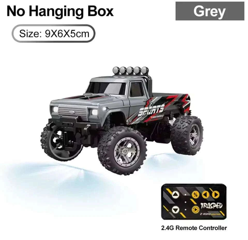 Mini RC Monster Truck 1:64 Remote Control Car with Lights-