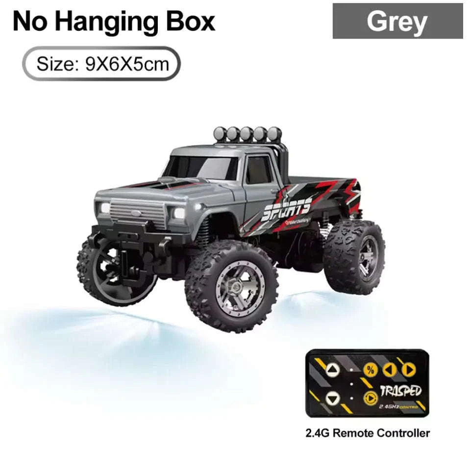 Mini RC Monster Truck 1:64 Remote Control Car with Lights-Multicolor / United States