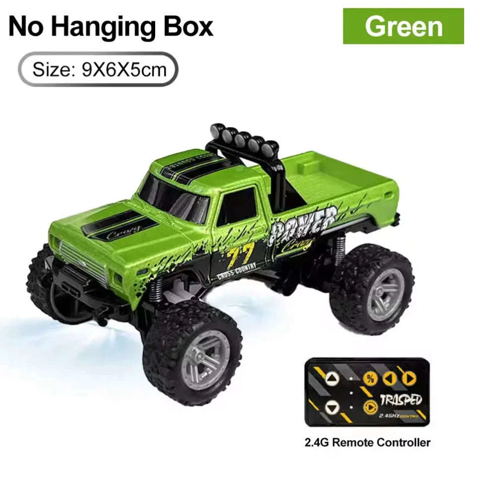 Mini RC Monster Truck 1:64 Remote Control Car with Lights-Multicolor / United States